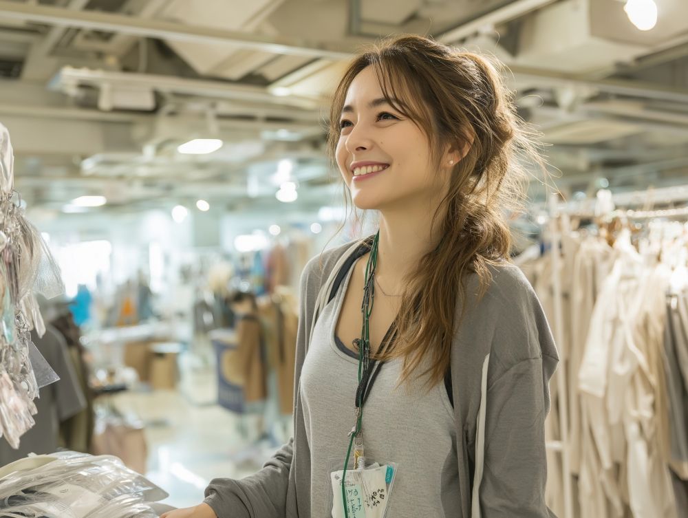 アパレルで働く販売スタッフ